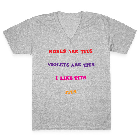 Tits Poem V-Neck Tee Shirt