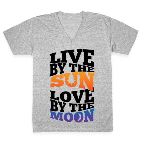 Live By The Sun, Love By The Moon V-Neck Tee Shirt