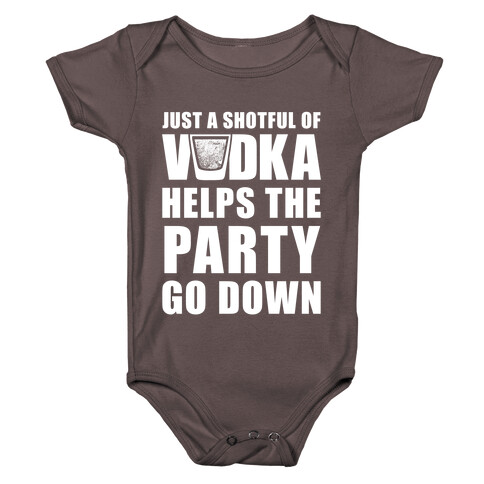 Just a Shotful of Vodka (White Ink) Baby One-Piece