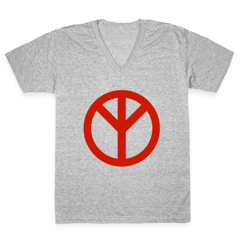 Reversed Peace Sign V-Neck Tee Shirt