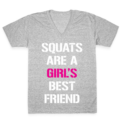Squats Are A Girl's Best Friend V-Neck Tee Shirt
