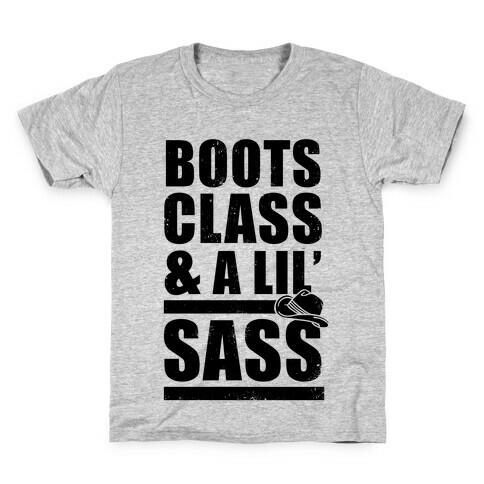 Boots, Class, & A Lil' Sass (Vintage) Kids T-Shirt