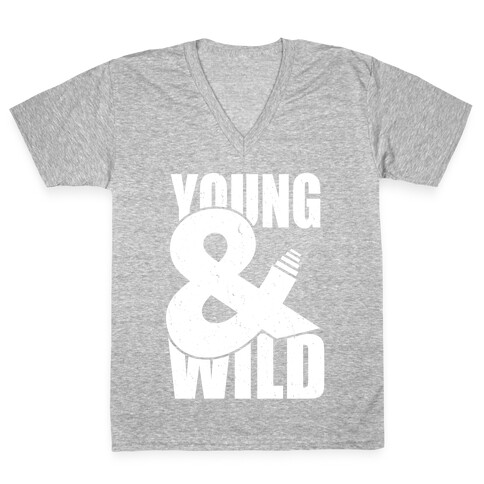 Young and Wild V-Neck Tee Shirt