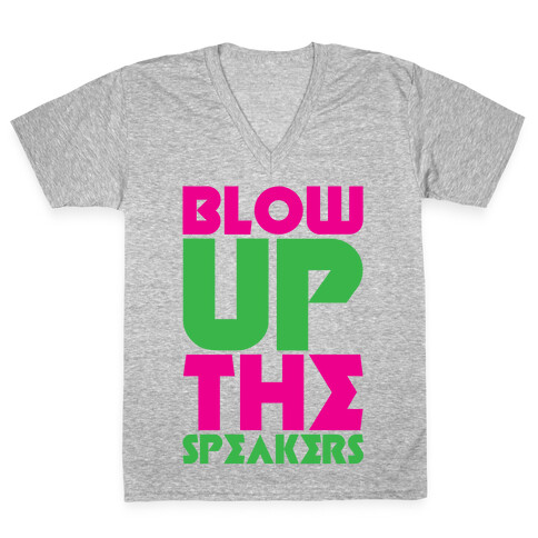 Blow Up The Speakers V-Neck Tee Shirt