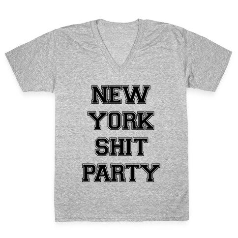 New York Shit Party V-Neck Tee Shirt