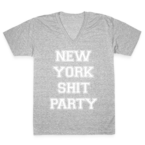 New York Shit Party V-Neck Tee Shirt