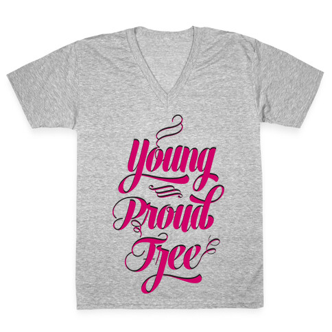 Young Proud Free V-Neck Tee Shirt