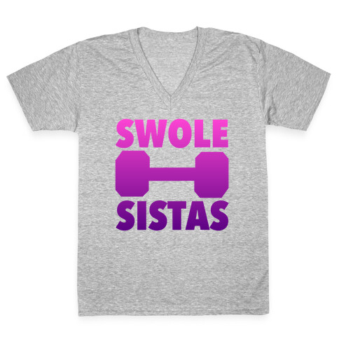 Swole Sistas (Purple) V-Neck Tee Shirt