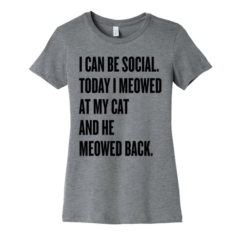 Cat Socialite Womens T-Shirt