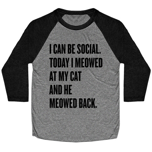 Cat Socialite Baseball Tee