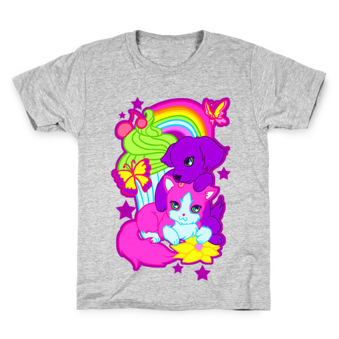 Double Trouble Rainbow Kitty & Puppy Kids T-Shirt
