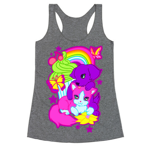 Double Trouble Rainbow Kitty & Puppy Racerback Tank Top