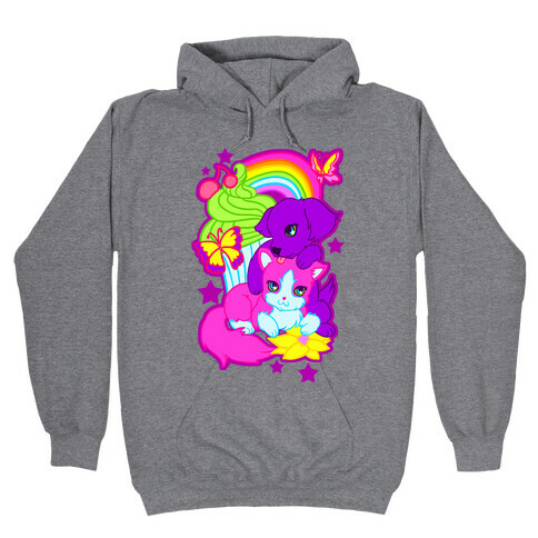 Double Trouble Rainbow Kitty & Puppy Hooded Sweatshirt