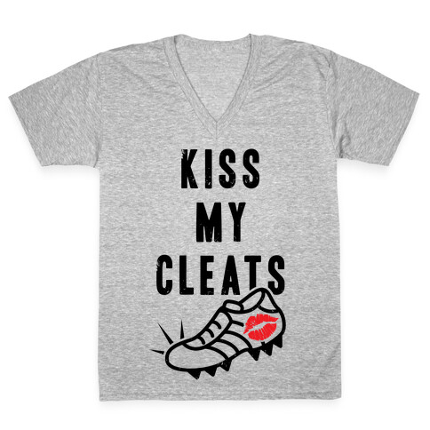 Kiss My Cleats V-Neck Tee Shirt