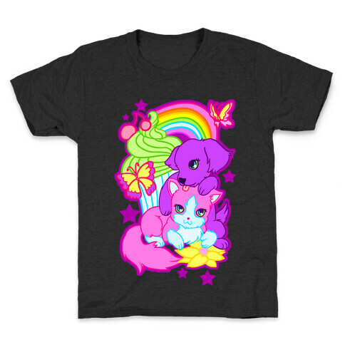 Double Trouble Rainbow Kitty & Puppy Kids T-Shirt
