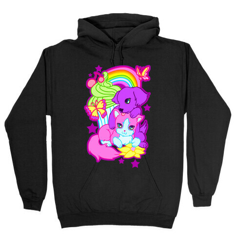 Double Trouble Rainbow Kitty & Puppy Hooded Sweatshirt