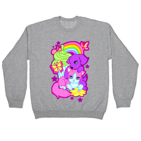 Double Trouble Rainbow Kitty & Puppy Pullover