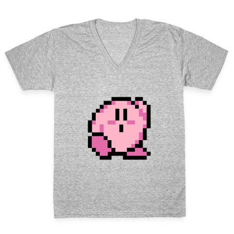 8-Bit Kirby V-Neck Tee Shirt