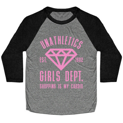 Unathletics Girls Department Shopping Is My Cardio Baseball Tee