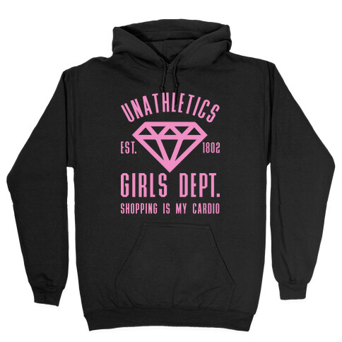 Unathletics Girls Department Shopping Is My Cardio Hooded Sweatshirt