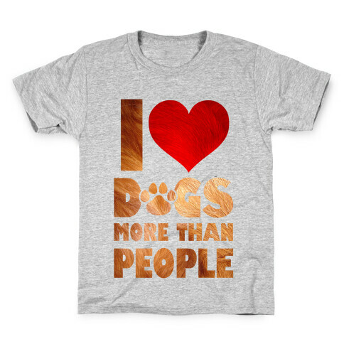 I Heart Dogs More Than People Kids T-Shirt