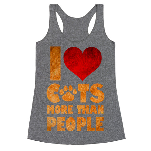 I Heart Cats More Than People Racerback Tank Top