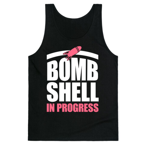 Bombshell In Progress (White & Pink) Tank Top