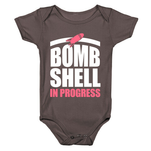 Bombshell In Progress (White & Pink) Baby One-Piece