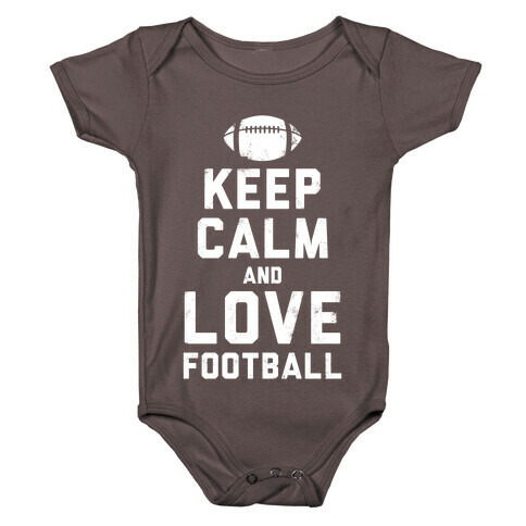 Keep Calm and Love Football (White Ink) Baby One-Piece