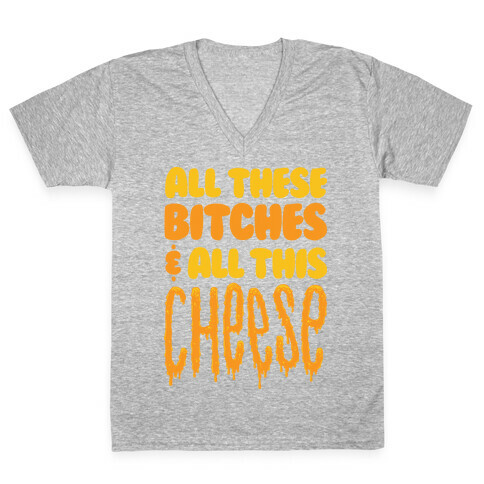 All These Bitches & All This Cheese V-Neck Tee Shirt
