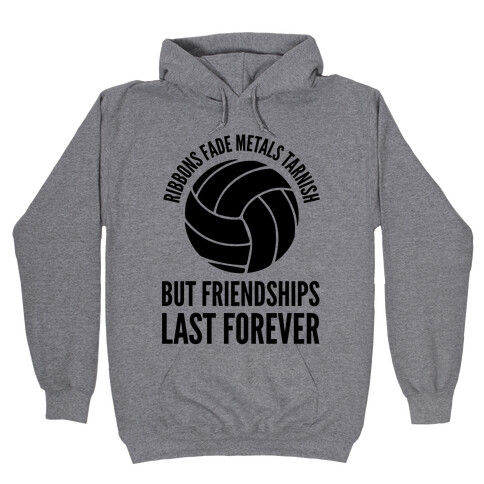Ribbons Fade Metals Tarnish But Friendships Last Forever Volleyball Hooded Sweatshirt