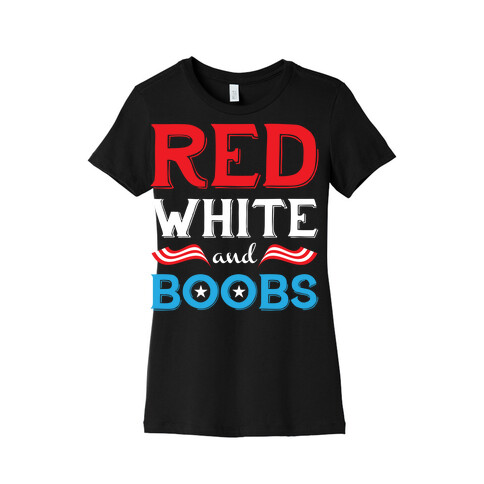 Red White And Boobs Womens T-Shirt