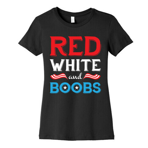 Red White And Boobs Womens T-Shirt