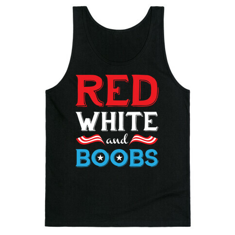 Red White And Boobs Tank Top