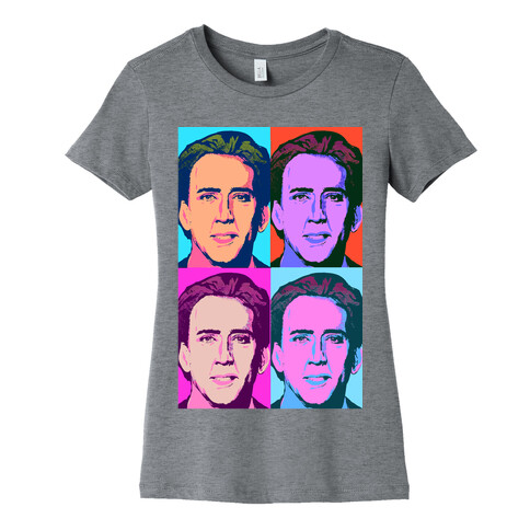 Nicholas Cage Pop Art Parody Womens T-Shirt