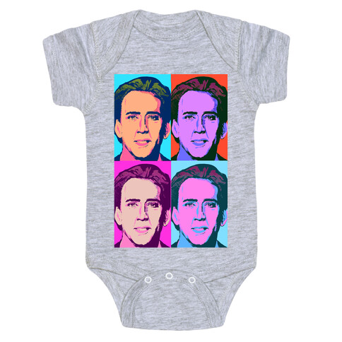 Nicholas Cage Pop Art Parody Baby One-Piece