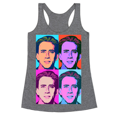 Nicholas Cage Pop Art Parody Racerback Tank Top