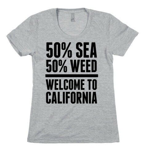 50% Sea 50% Weed (Welcome To California) Womens T-Shirt