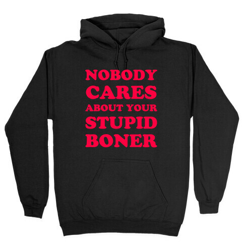 Nobody Cares About Your Stupid Boner Hooded Sweatshirt