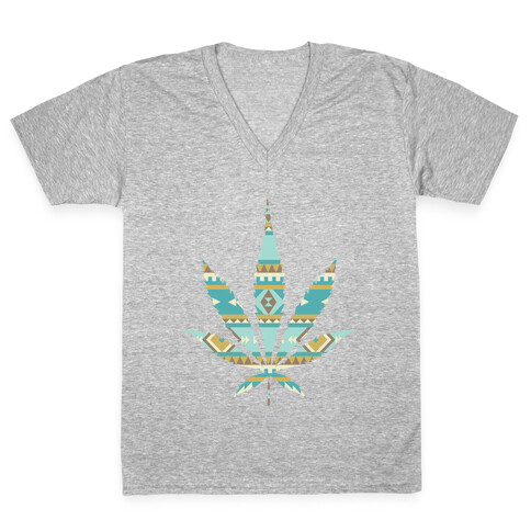 Navajo Leaf V-Neck Tee Shirt