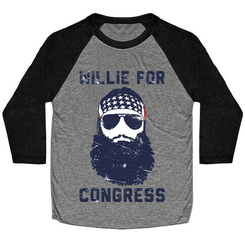 Willie For Congress  Baseball Tee