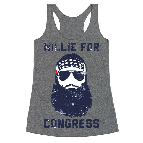 Willie For Congress  Racerback Tank Top