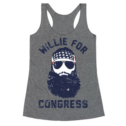 Willie For Congress  Racerback Tank Top