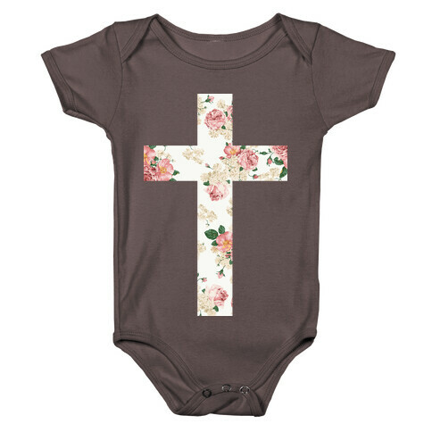 Floral Cross Baby One-Piece