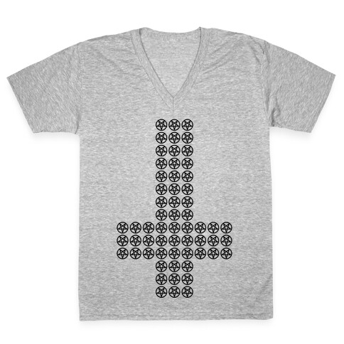 Pentagram Cross V-Neck Tee Shirt