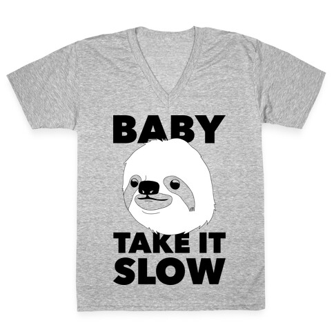 Baby Take It Slow Sloth V-Neck Tee Shirt