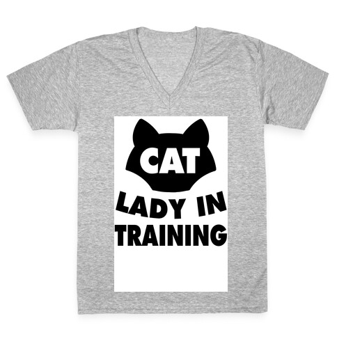 Cat Lady in Training  V-Neck Tee Shirt