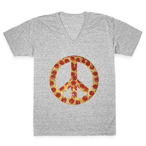 Peace Of Pizza V-Neck Tee Shirt