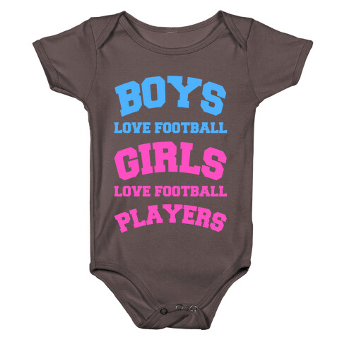 Boys and Girls Love Football Baby One-Piece