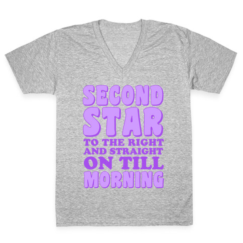 Second Star to the Right V-Neck Tee Shirt